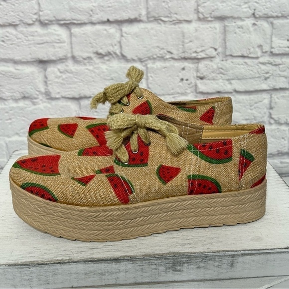 Cute Watermelon Canvas Platform Sneakers - Picture 9 of 16